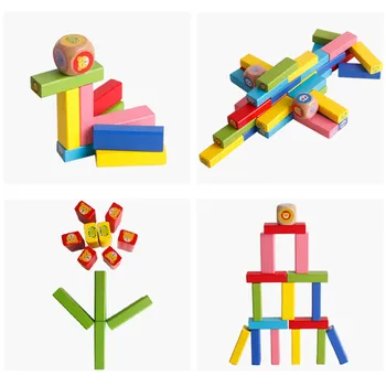 Zlaganje gradniki lesene igrače za otroke kup stolp, šah, družabne igre, barvanje izobraževalne igrače za otroke, darila za rojstni dan