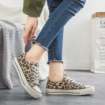 Priložnostne Čevlji Ženske Leopard Platno Čevlji Stanovanj Čipke Mehke Čevlje, Modne Superge Zapatos De Mujer 2019