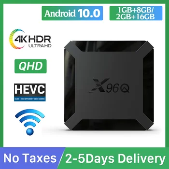 X96Q QHD Android 10.0 4K TV Box Allwinner H3 1G 8G/2G 16G HEVC 2.4 G WIFI NE APP vključeno X96Q Android TV box