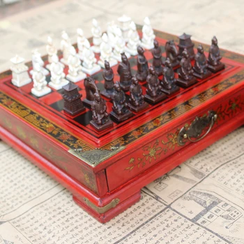 Lesene Mednarodna Šahovska Garnitura Terakota Bojevniki Šahovske Figure, Šah Igre Božično Darilo Potovanja Igre, Šah Igre Chessmen