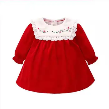 Vlinder Baby Girl Oblačenja baby dekle obleko Dekleta Božič obleko za Rojstni dan Obleke Nov slog vezene princesa obleko 9M~3T