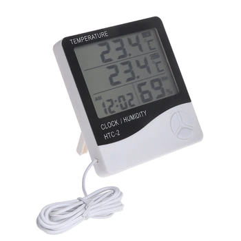 Digitalni LCD Temperatura Vlažnost Meter Ura Elektronski Termometer, Higrometer
