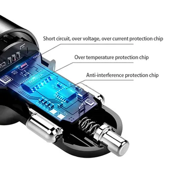 NOHON Avto Polnilnik Za iPhone 11 Max Pro XS XR 8 7 6 Hitro Polnjenje Usb Avtomobilski Telefon, Polnilec Za Samsung GPS Hitro Polnjenje 3 Vrata USB