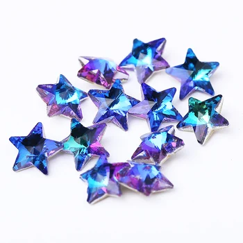 8 mm K9 Kakovosti 50pcs/vrečko Zvezda Oblike Nail Art Steklo Kamni Kristali Strass Fancy Nosorogovo Pointback star crystal