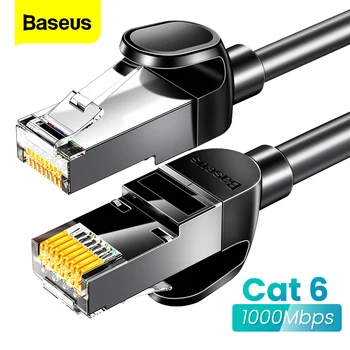 Baseus Krog Ethernet Kabel, Cat 6 Lan Kabel CAT6 RJ 45 Omrežni Kabel 15m/10m/5m Patch Kabel za Prenosni Usmerjevalnik RJ45 Internet Kabel
