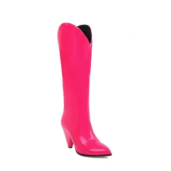 MORAZORA 2020 Velika velikost 33-48 kolena visoki škornji modni visoke pete konicami prstov dame čevlji zimski barva ženske škornji