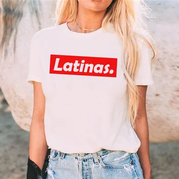 Latinas Tiskanje Majice s kratkimi rokavi Ženske Poletje Kratek Rokav Slogan T-shirt Moletom Ne Tumblr Tees Vrhovi Feministične Majica