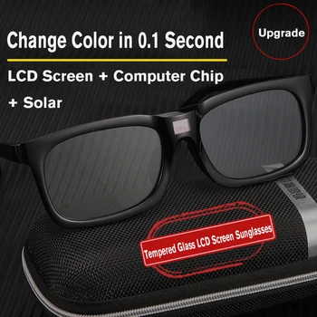 0.1 S Pametno Photochromic Polarizirana sončna Očala, Kaljeno Steklo LCD Zaslon sončna Očala za Vožnjo Streljanje, Ribolov, Vožnja Vožnja