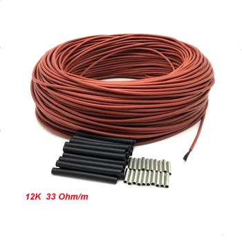Nizki stroški večnamenske 12K 33ohm ogljikovih vlaken grelni kabel talna grelna žica 100m novo infrardeče visoke kakovosti grelni kabel