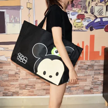 Disney Mickey plenic Vrečko Minnie Ramenski Risanka lady Tote Velike Zmogljivosti, torbice Šiv Ženske nepremočljiva potovanja nakupovalna torba