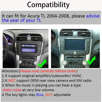 9.7 palčni Android 8.1 Avto Radio Stereo Za Acura TL 2004-2008 GPS Navigacija Podporo volana nadzor polno touch 1024*600