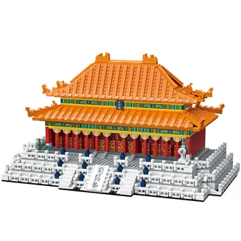 QMAN Starodavne Kitajske Arhitekture stavbe, bloki Pekingu Palača kulture skupščine model Izobraževalne Otroci Igrače Opeke