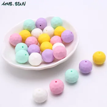 MHS.SONCE Candy barve baby silikonski teether kroglice ohlapno okoli žvečilni začetnih silikonske kroglice BPA free nakit dodatki 20pcs