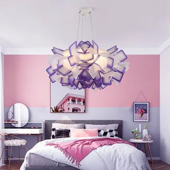 Italija Design Roža Obesek Stropne Svetilke PP Akril Lampshade Cvet Obliko LED Stropa Viseče Luči za dnevno Sobo, Spalnico