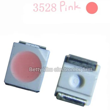 100 KOZARCEV/VELIKO 3528 led lučka kroglice svetlo roza označite SMD LED-light-emitting diode
