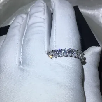 2018 Tenis Prst prstan prepogniti AAAAA Cz Sona Kamen Srebrne barve Posla poročni prstan prstan za ženske, Nakit