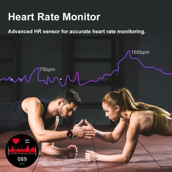 IOWODO Pametno Gledati Moški Ženske Fitnes Tracker Kalorij, Srčnega utripa 5ATM Nepremočljiva Šport Smartwatch Za Android iOS Telefonov