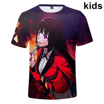 3 do 14 Let otroci t shirt Anime Kakegurui 3D tiskanih tshirt T-Shirt fantje dekleta Jabami Yumeko Cosplay T Srajce Otroci oblačila