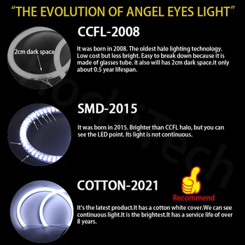 3 Leta Garancije Visoko Kakovost LED Angel Eyes Kit Bombaž Bela Halo Obroč za BMW X5 E70 2007 2008 2009 2010 2011 2012 2013