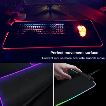 Po meri Mouse Pad RGB Veliko Igralnih Velik Računalnik Mousepad LED Tipkovnico Gume Desk Mat CSGO Led Osvetlitvijo XXL Površino Miši Pad