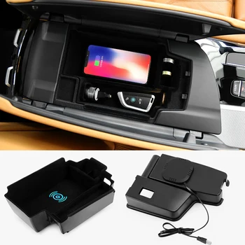 Za 2016-2018 BMW X1 F48 F30 F31 F20 F21 Obdobje 2013-2018 G30 G31 LHD X3 X4 Mobilni telefon brezžično polnjenje Centralne Armrest škatla za shranjevanje