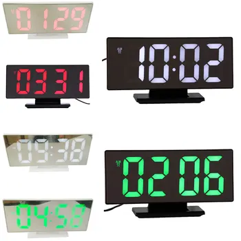 NOVA Digitalna ura LED Ogledalo Elektronske Ure z Svetlobna Večfunkcijsko Velik LCD Zaslon Digitalna Namizni Koledar