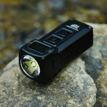 NITECORE TUP USB Polnilne 1000 Lumni Revolucionarni Inteligentni Žep Luči iz Nerjavečega Jekla Keychain Gumb Baklo Črno Siva