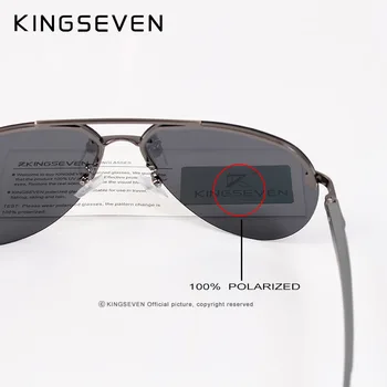 KINGSEVEN Aluminija, Magnezija Polarizirana Rimless Leče za sončna Očala Za Moške High Definition Retro Ženske Očala Oculos de sol