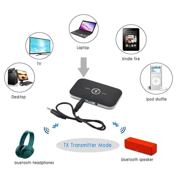 Bluetooth B6 Oddajnik Sprejemnik Brezžični Zvočni Adapter Za Slušalke Zvočniki TV, 3,5 mm Bluetooth 4.0 Glasbeni Sprejemnik Pošiljatelja