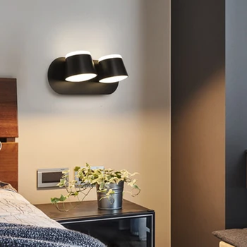 LED spalnica Stenska svetilka je lampshade lahko zavrtite 350 stopinj za dnevne sobe, spalnice, moderno preprost stil svetlobe