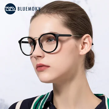 BLUEMOKY Anti Modra Svetloba Blokiranje Očal Okvir za Ženske, Moške Krog Gaming Računalnik Varstvo Očala za Kratkovidnost Optičnih Očal