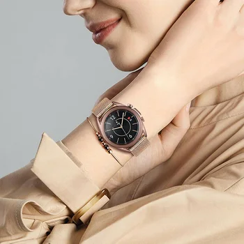Za Samsung galaxy watch 3 41mm 44 mm Trak za Hitro Sprostitev Watch Band Milanese iz Nerjavečega Jekla Watchband Rose gold