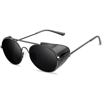 Retro gothic Steampunk Slog Krog Kovinski Okvir za Očala Moški Ženske luksuzne blagovne Znamke Oblikovalec Ščiti Leče, sončna Očala Gafas de Sol