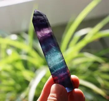 60 g naravno vijolično in modro fluorite quartz crystal točk ozdravljen