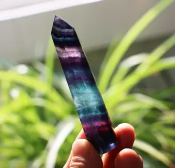 60 g naravno vijolično in modro fluorite quartz crystal točk ozdravljen