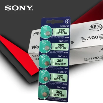 50pcs Sony Prvotne 362 SR721SW V362 GP62 AG1 1.55 V Srebrni Oksida Watch Baterije SR721SW 362 Gumb gumbaste, ki NA JAPONSKEM