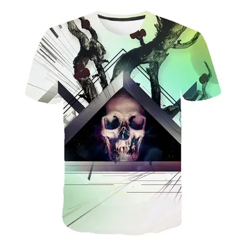 Nov dizajn za moške in ženske majice v letu 2020, 3D lobanje natisnjeni T-shirt, casual, ki teče T-shirt, ulice