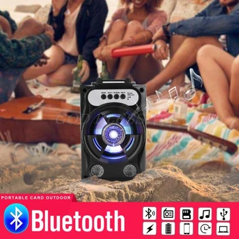 Velika Velikost Bluetooth Zvočnik Brezžični Zvočni Sistem Bas Stereo z LED Luči Padec Ladijskega prometa