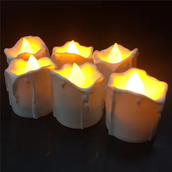 (12 kosov) RDEČA LED Čaj Svetlobo Sveč Householed velas led na Baterijski Pogon Brezplamensko Sveče Cerkev in Decoartion in Razsvetljavo