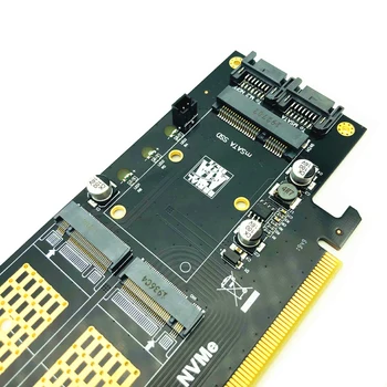 3 v 1 NGFF in mSATA SSD vmesniško Kartico M. 2 NVME, da PCIe 16X/M. 2 SATA SSD da SATA III/mSATA, da SATA Pretvornik+2 SATA Kabel, Raiser