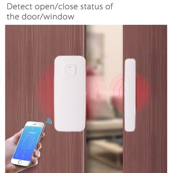 Brezžični magnetni Senzor Vrata, Okna Alarmni Sistem Za Varnost Doma Wifi Odprta Vrata za Stikalo Detektor z Alexa Echo googlova Domača stran