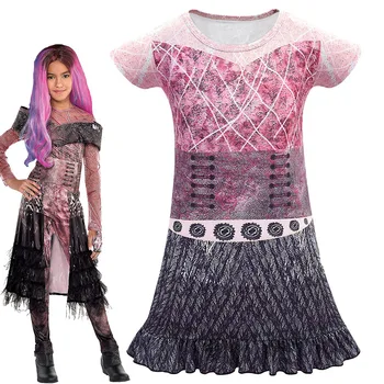 Mal Evie Dekleta Potomci 3 Cosplay Oblačenja Noša 3D Tiskanih Kostum za Otroke Dekleta Halloween Maškarada Audrey Obleke
