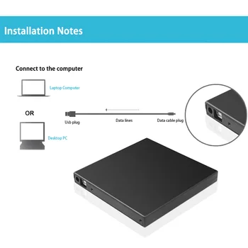 Kebidumei Slim Zunanje Izmenljive 12,7 mm Optični Pogon Primeru Zajema z USB 2.0 za Laptop Prenosnik