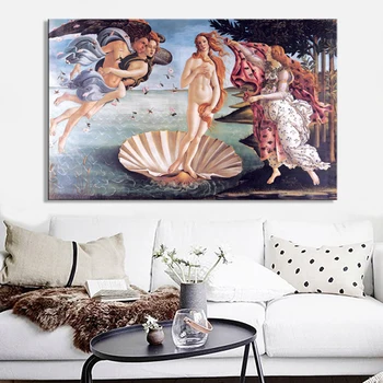 Klasična Slavni slika Botticelli Rojstva Venere Plakat, Tisk na Platno Stensko Umetnosti Slikarstva za Dnevni Sobi Doma Dekor Brez Okvirja