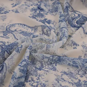 Poletje tanke 100D šifon tkanine sicilije živali natisnjeni mehko šifon za ženske dolga plaža obleko DIY šivanje tissu šal krpo