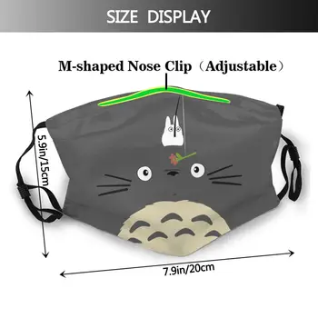 Moj Sosed Totoro Usta Masko Srčkan Totoro Obrazno Masko Kul z 2 Filtri za Odrasle Poliester Masko