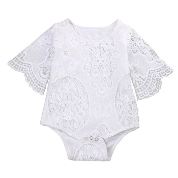 Srčkan Newborn Baby Dekleta Bodysuits Moda Baby Dekle Srčkan Čipke Cvetlični Obleka, Obleke Sunsuit Otroška Oblačila