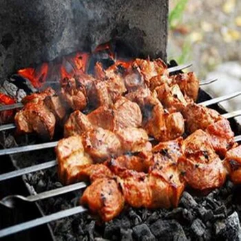 6pcs/set 45 CM BBQ Žar, Kuhanje, iz Železa Žaru Kabob Kebab Ravno Iglo Yakitori