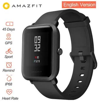 Angleški Različici Pametno Gledati Amazfit Bip Huami IP68 GPS Gloness Smartwatch Srčni utrip 45 Dni Pripravljenosti