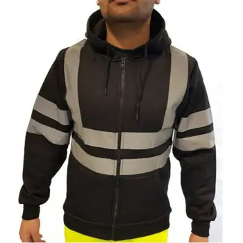 3XL Plus Velikost Moški pulover s kapuco Hooded Majica Skakalec Dolg Rokav Zip Pulover, Jakno Plašč Pozimi Topleje Varnost Dela Nositi Oblačila,